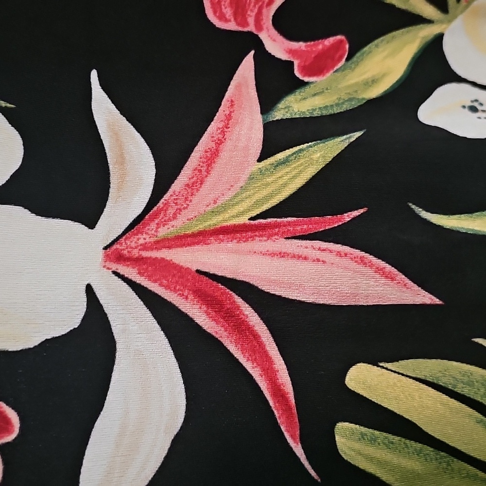 Chico's Black Midi Dress with Pink, Cream and Yellow Floral Print - Picture 8 of 9